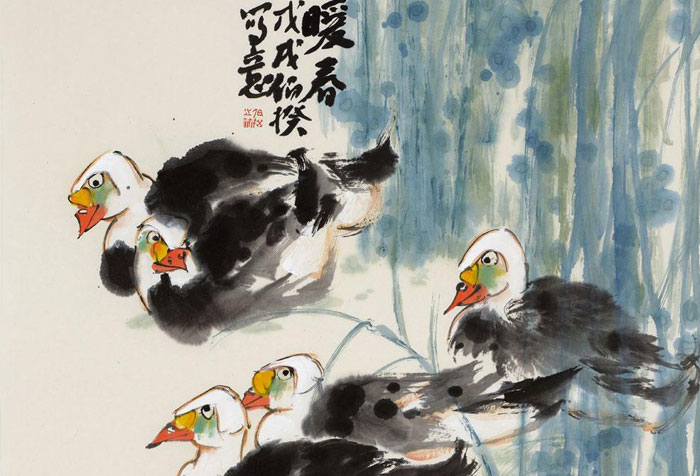 中國人民大學畫院教授，家一級美術師伯揆畫小品，味道十足