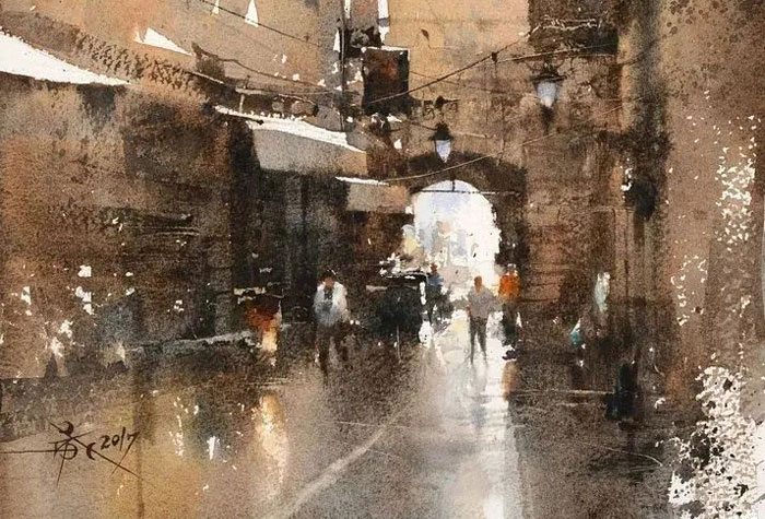 寶島臺灣著名水彩畫家簡忠威作品欣賞，讓知識與美感完美結合