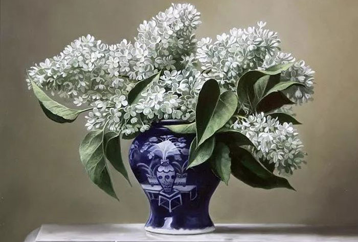 比利時畫家彼得·瓦格曼花卉油畫作品欣賞，安靜唯美，寫實柔和