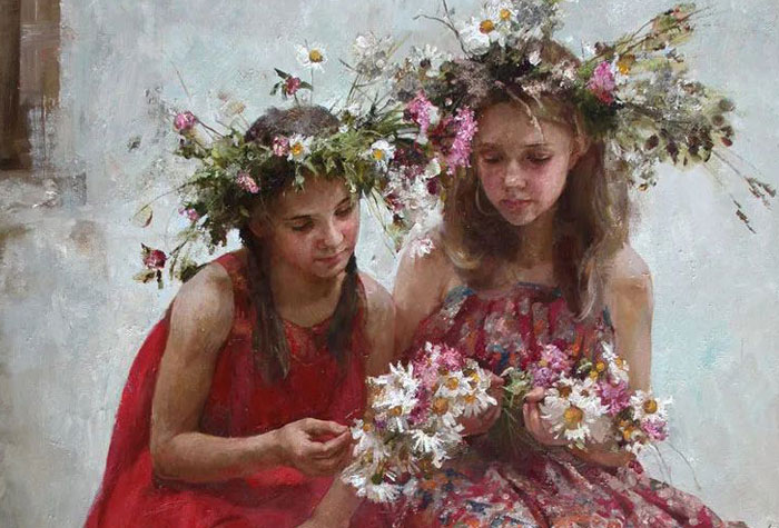 俄羅斯當代女畫家娜塔莎·米拉舍維奇筆下的小女孩！