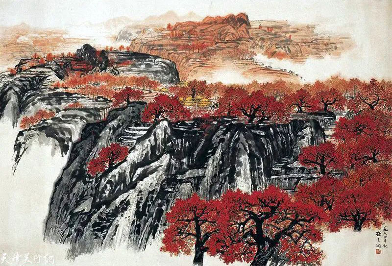 曾為天津畫院一級畫師、中國美術家協會理事孫克綱先生國畫山水欣賞