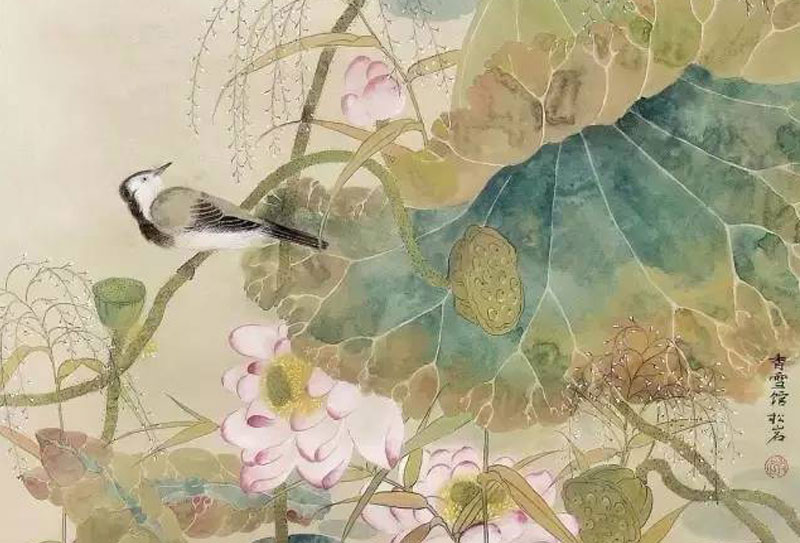 女畫家趙松巖的花鳥工筆畫 靜謐清新