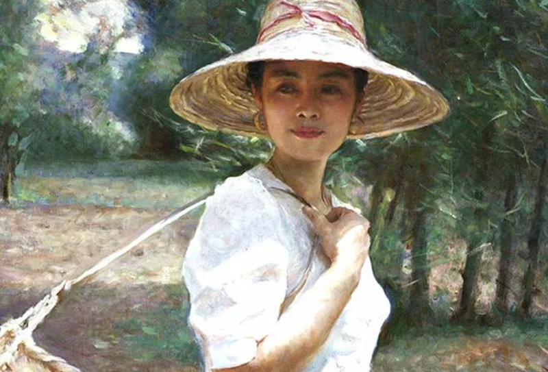 中國當代著名油畫家尚丁筆下的油畫美女，讓人過目難忘?（一）